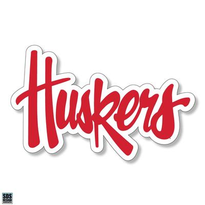 Nebraska 6 in Huskers Script Magnet