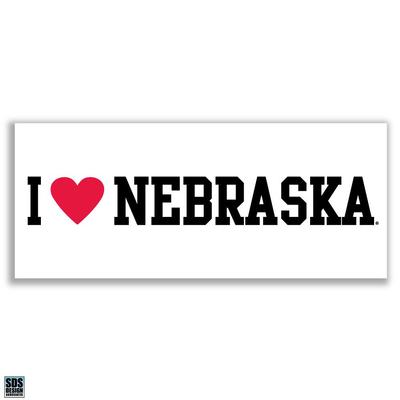 Nebraska 6 in I Love Nebraska Decal