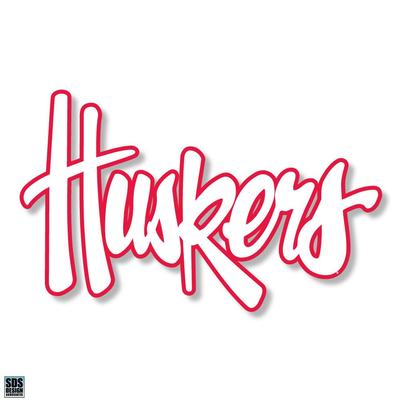 Nebraska 6 in Huskers Script Decal