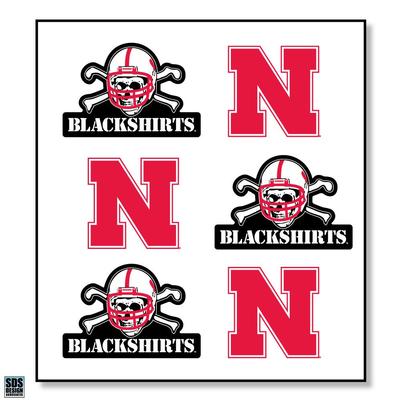 Nebraska 6 Pack N/Blackshirts Logo Sticker Sheet
