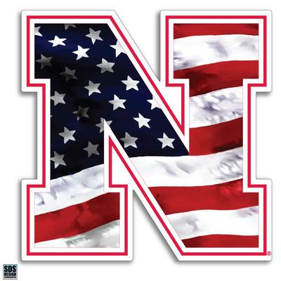 Nebraska 6 in Americana N Logo Decal