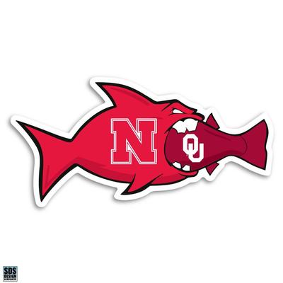 Nebraska 3 in Neb VS OU Fish Decal