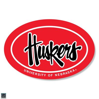 Nebraska 6 inch Oval Huskers Script Decal