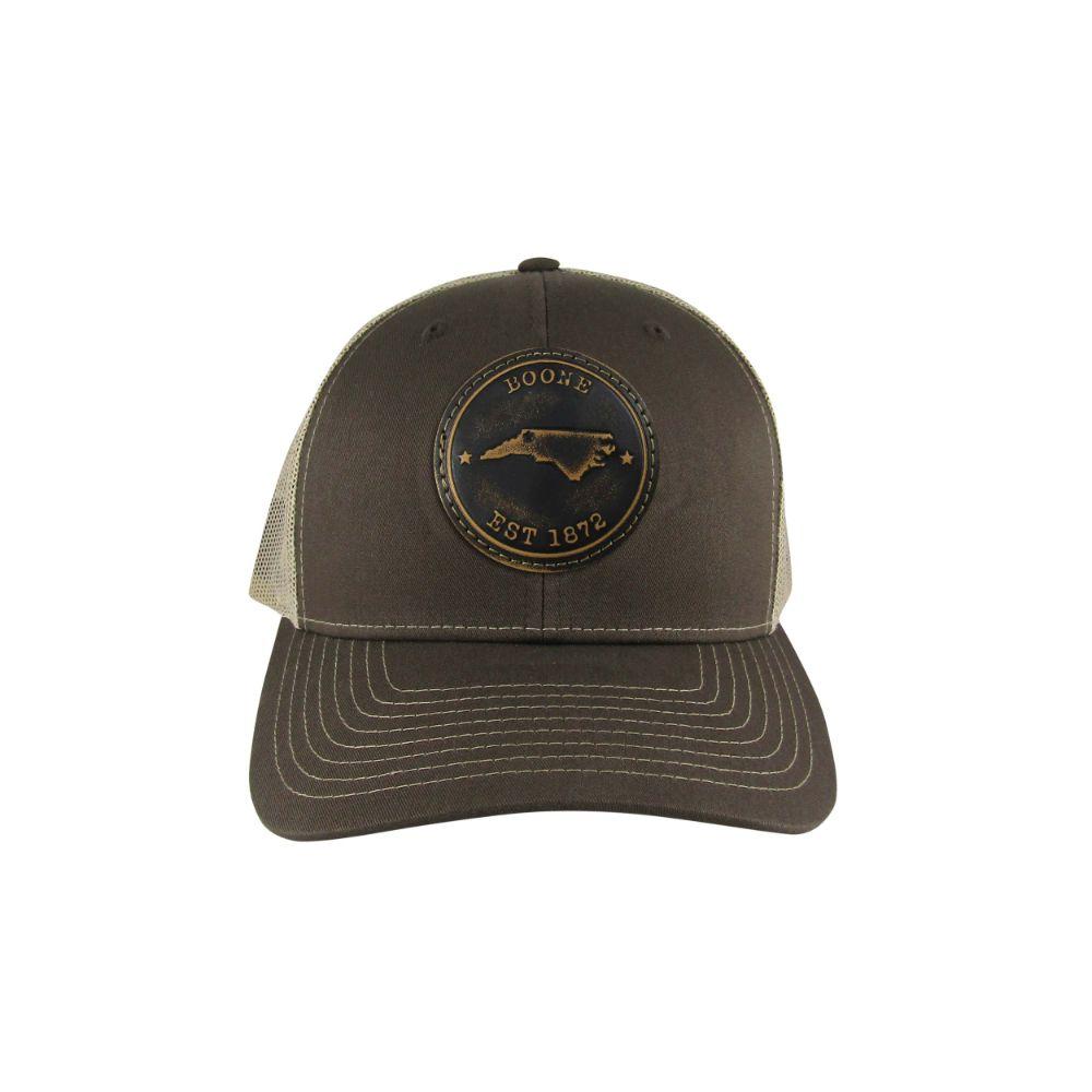  Boone Zeppro Leather Circle Patch Adjustable Hat
