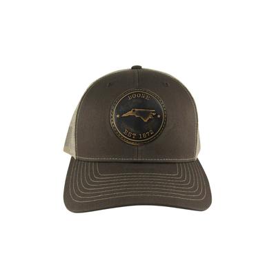 Boone Zeppro Leather Circle Patch Adjustable Hat