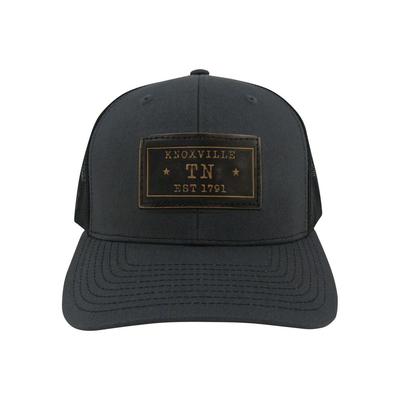 Knoxville Zeppro Leather Rectangle Patch Adjustable Hat - Charcoal