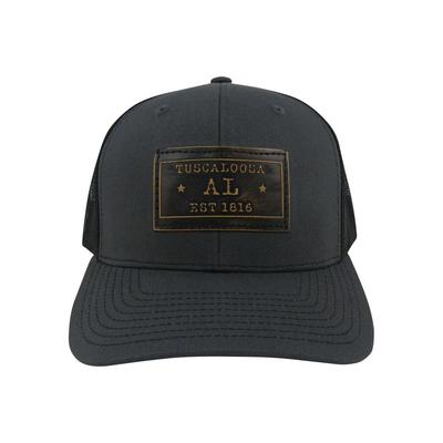 Tuscaloosa Zeppro Leather Rectangle Patch Adjustable Hat - Charcoal