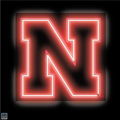 Nebraska 6 inch Neon N Logo Decal
