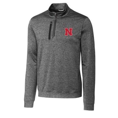 Nebraska Cutter & Buck Men's Stealth Half Zip Pullover