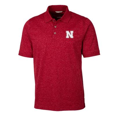 Nebraska Cutter & Buck Men's Advantage Space Dye Polo