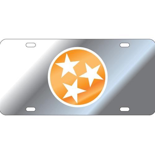 License Plate Tennessee I Heart Tri Star Mirrored Acrylic Car Tag