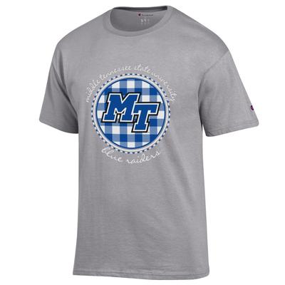 MTSU Champion Women's Gingham Script Tee