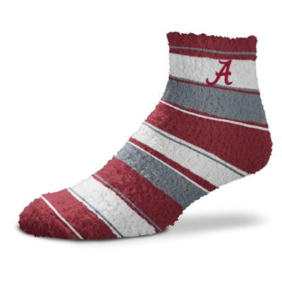 Alabama Skip Stripe Fuzzy Sock