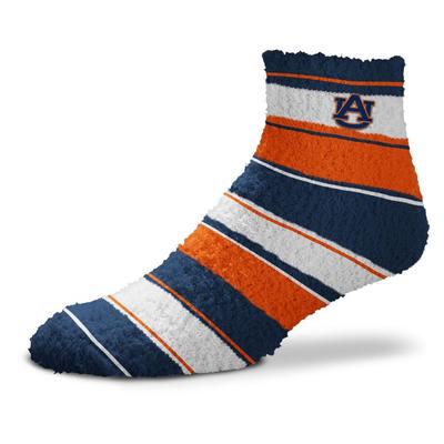 Auburn Skip Stripe Fuzzy Sock