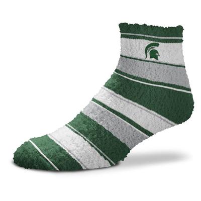 Michigan State Skip Stripe Fuzzy Sock