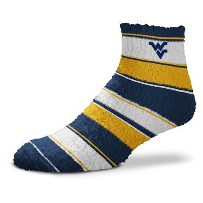 West Virginia Skip Stripe Fuzzy Sock