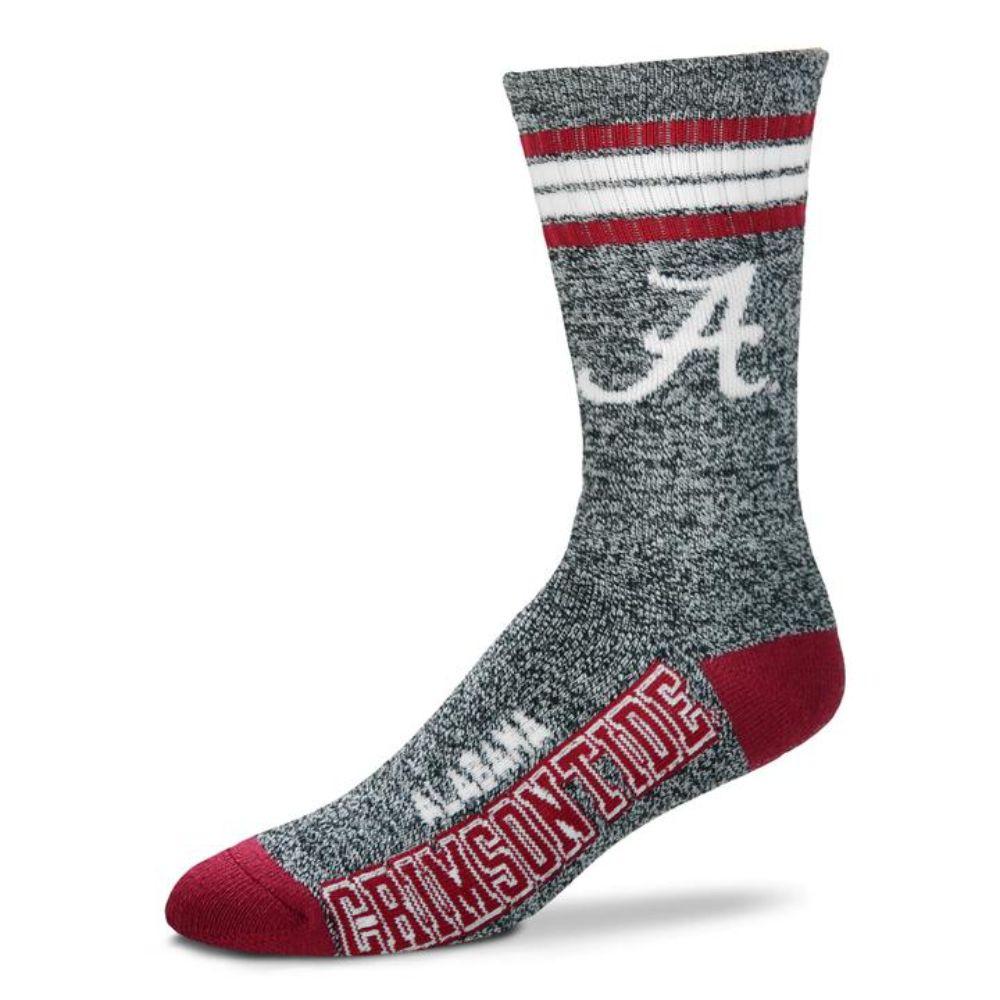 Alabama 4- Stripe Marbled Deuce Sock
