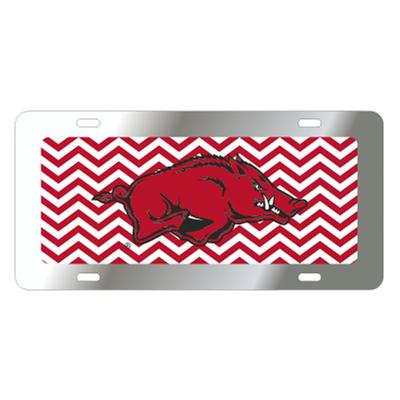 Arkansas Chevron License Plate Razorback Logo