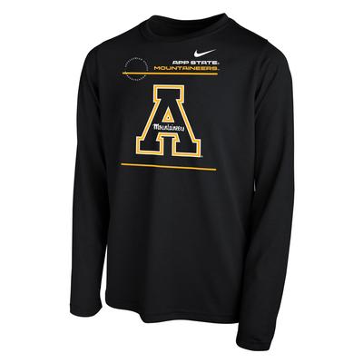 Appalachian State Nike YOUTH Legend Dri-Fit Long Sleeve Tee