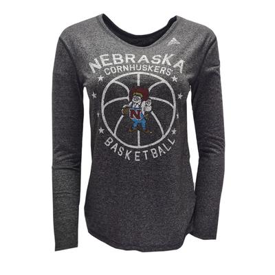 Nebraska Adidas Basketball Long Sleeve Crew
