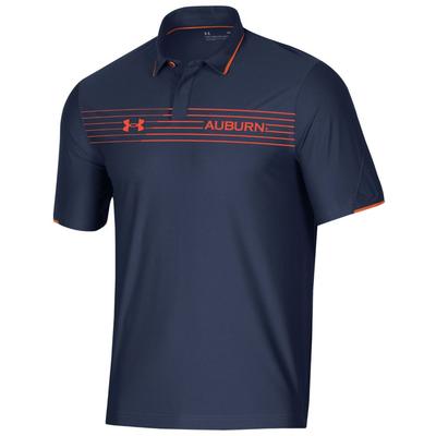 Auburn Under Armour Chest Stripe Polo
