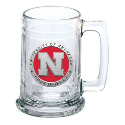 Nebraska Heritage Pewter Red Emblem Stern Glass