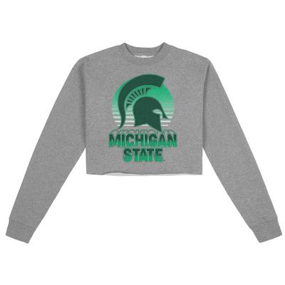 Michigan State Uscape Oversize Crop Neon Sign Crew