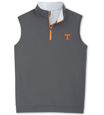 Tennessee Peter Millar Galway 1/4 Zip Vest - Orange Zipper