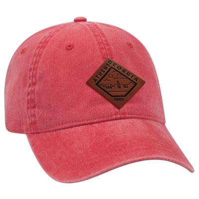 Uscape Athens Vintage Wash Adjustable Faux Leather Patch Hat