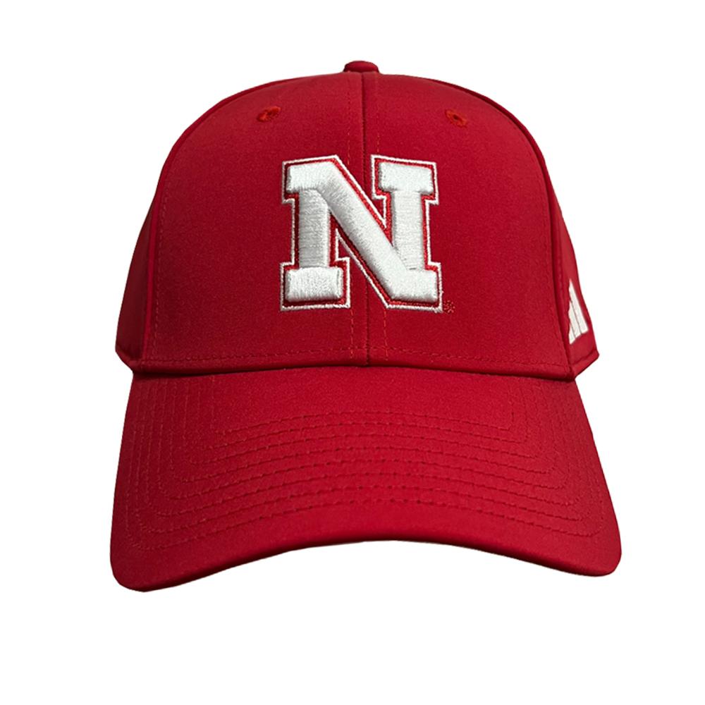 Nebraska Adidas Coach Structured Flex Fit Hat