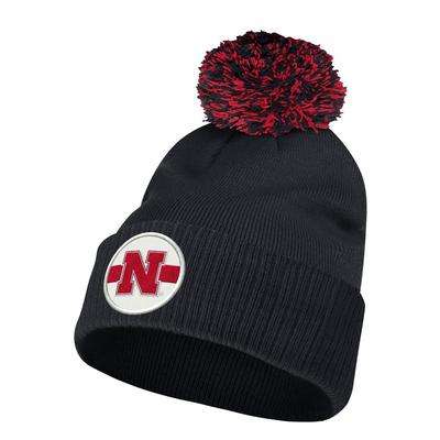 Nebraska Adidas Stadium Cuff Patch Pom Beanie