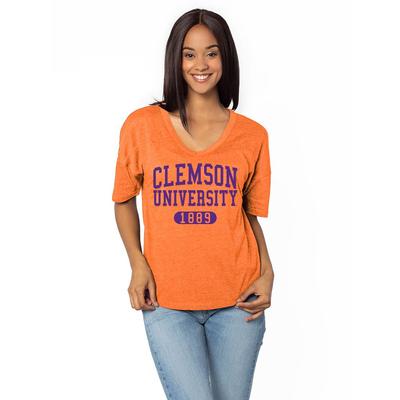Clemson University Girl V Happy Jersey Tee