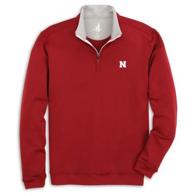 Nebraska Johnnie-O Diaz 1/4 Zip Pullover RED
