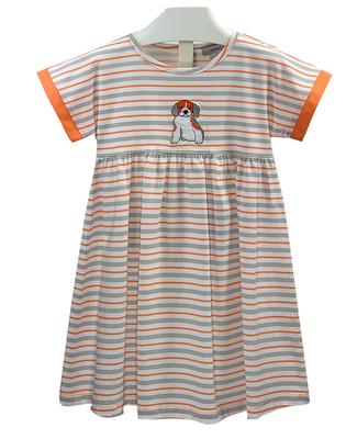 Striped Empire Waist Toddler Puppy Dog Dress
