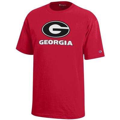 Georgia Champion YOUTH Giant Logo Tee RED
