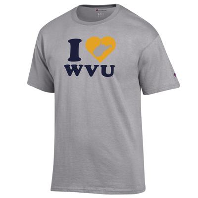 West Virginia Champion Women's I Love WVU Tee OXFORD