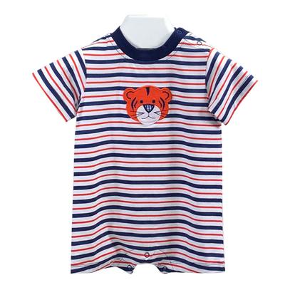 Ishtex Infant Striped Tiger Logo Romper
