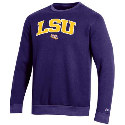 LSU Champion Men's Arch Crew Fleece Sweatshirt