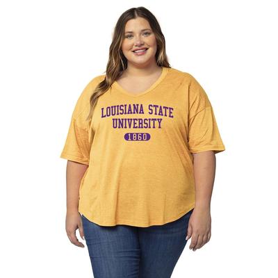 LSU University Girl V Happy Jersey Tee - Plus Sizes