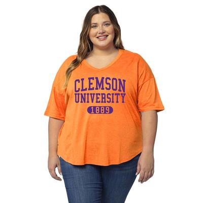 Clemson University Girl V Happy Jersey Tee - Plus Sizes