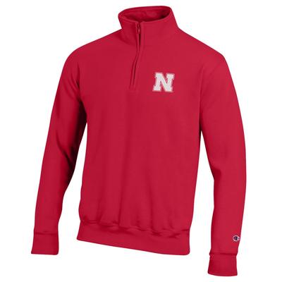 Nebraska Champion Men's 1/4 Zip Fleece Pullover