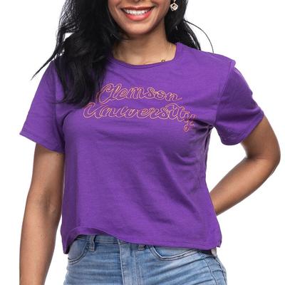 Clemson Zoozatz Outline Script Crop Tee