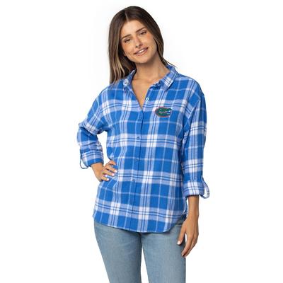 Florida University Girls Women's Boyfriend Plaid Shirt