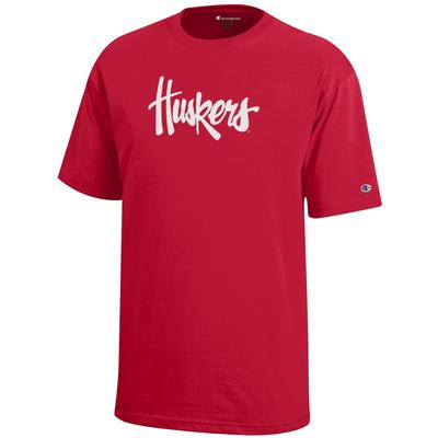 Nebraska Champion YOUTH Huskers Script Tee