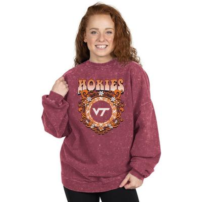 Virginia Tech Zoozatz Garment Wash Oversized Crew