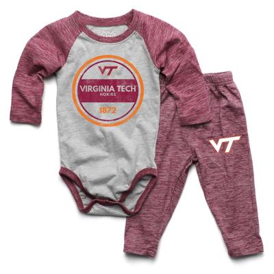 Virginia Tech Infant Cloudy Yarn Long Sleeve Onesie Set