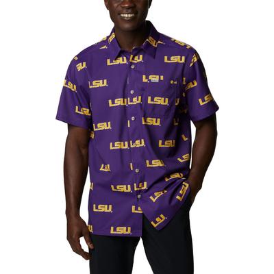 LSU Columbia Men's Super Slack Tide Printed Shirt