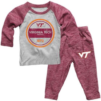 Virginia Tech Toddler Cloudy Yarn Long Sleeve Set