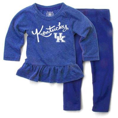 Kentucky Toddler Long Sleeve Ruffle Hem Set