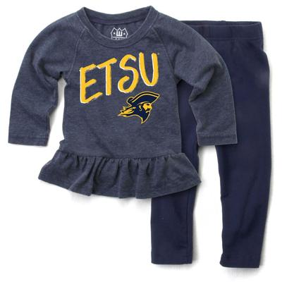 ETSU Toddler Long Sleeve Ruffle Hem Set
